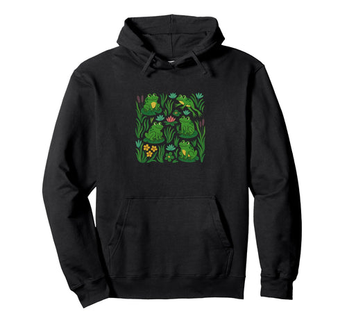Frogs Pond Lily Pad Hoodie - Aesthetic Graphic Men Women - T-Shirt, Sweatshirt, Hoodie