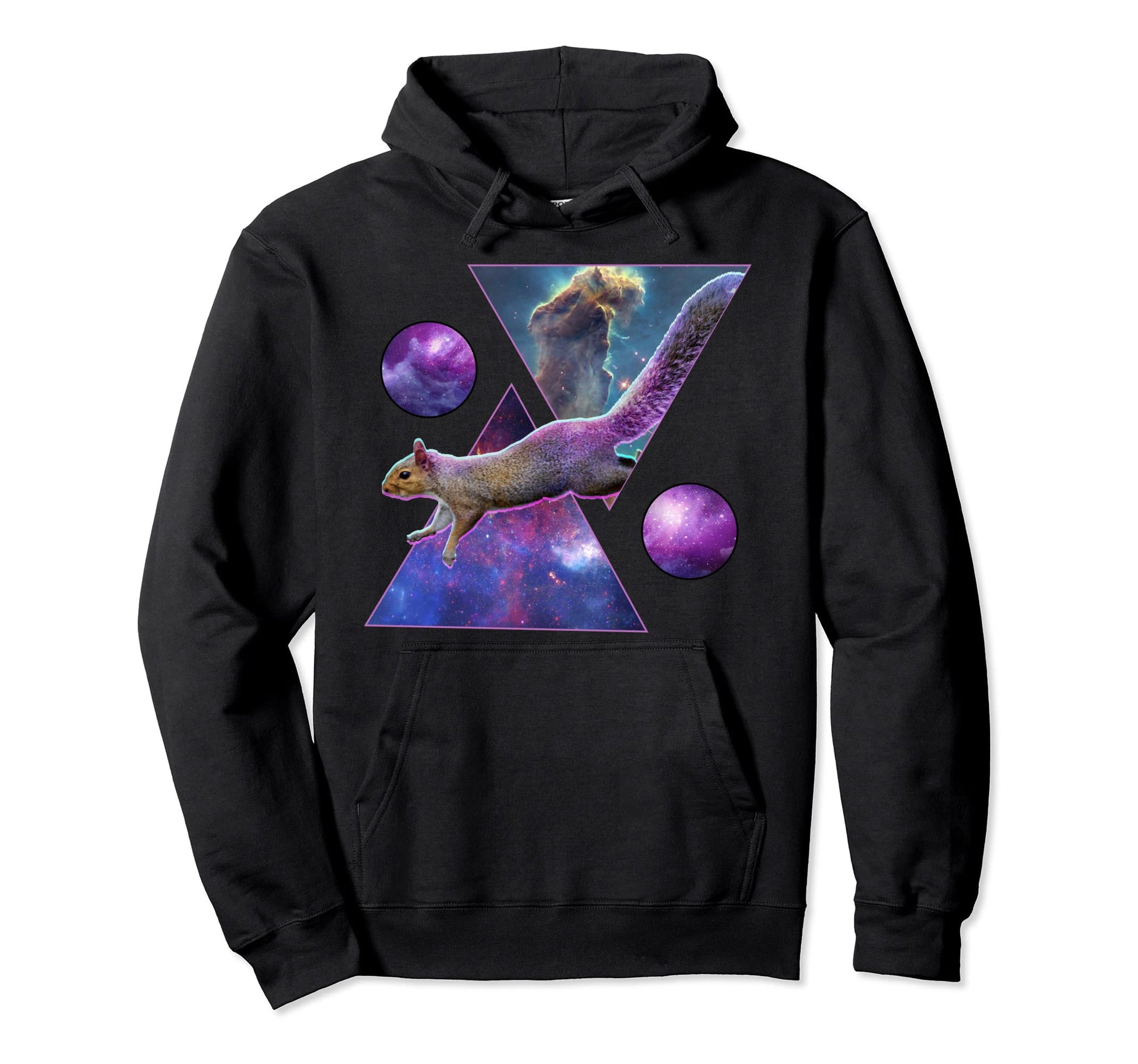 Vaporwave Squirrel Space Art Aesthetic Hoodie - Custom Art Print Men Women - T-Shirt, Sweatshirt, Hoodie