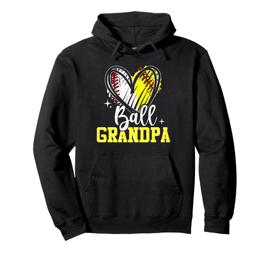 Ball Grandpa Softball Baseball Grandpa Hoodie - Trendy Graphic Men Women - T-Shirt, Sweatshirt, Hoodie