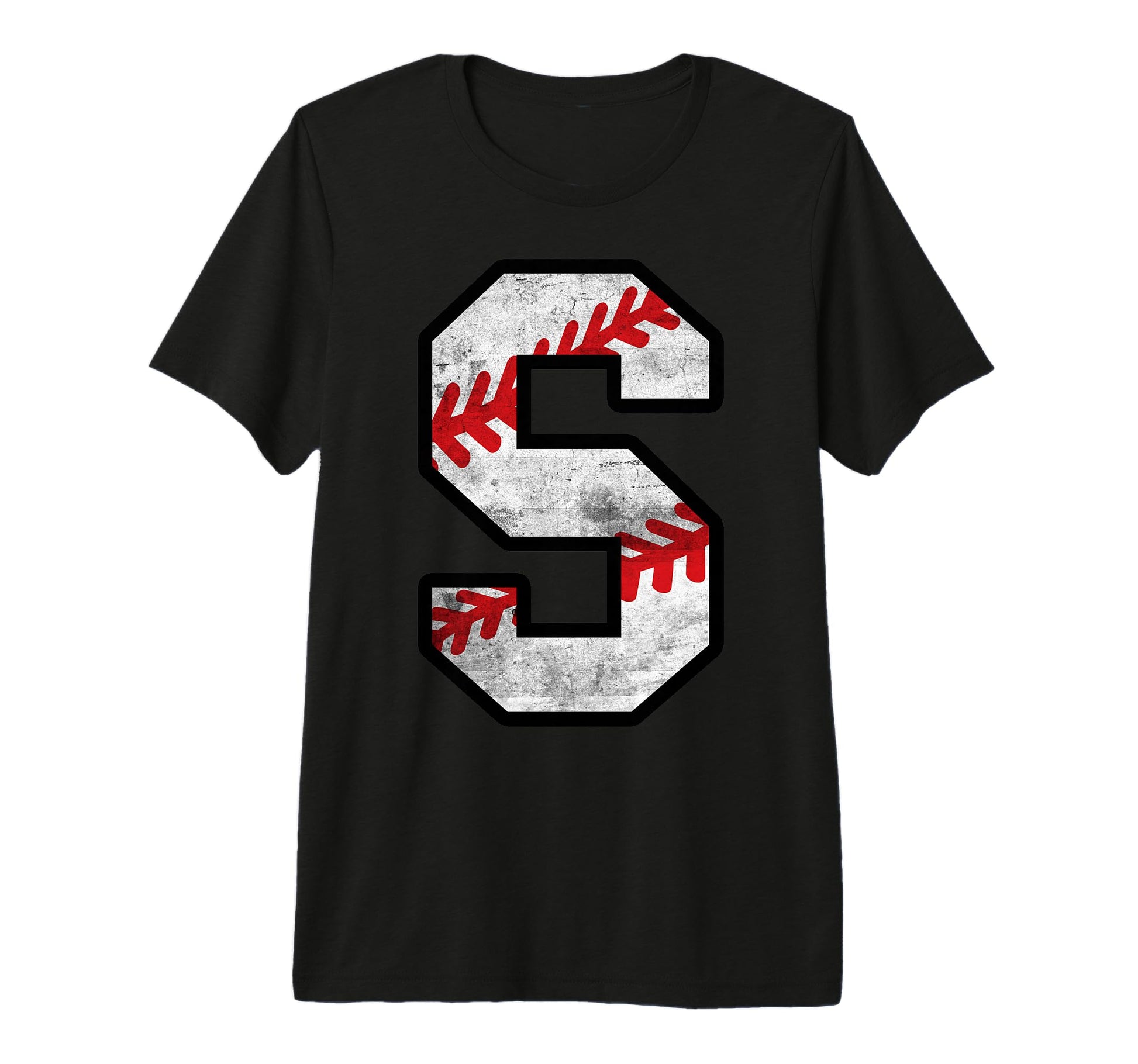 Distressed Baseball Letter S Tri Blend T-Shirt - Streetwear Style Unisex - T-Shirt, Sweatshirt, Hoodie