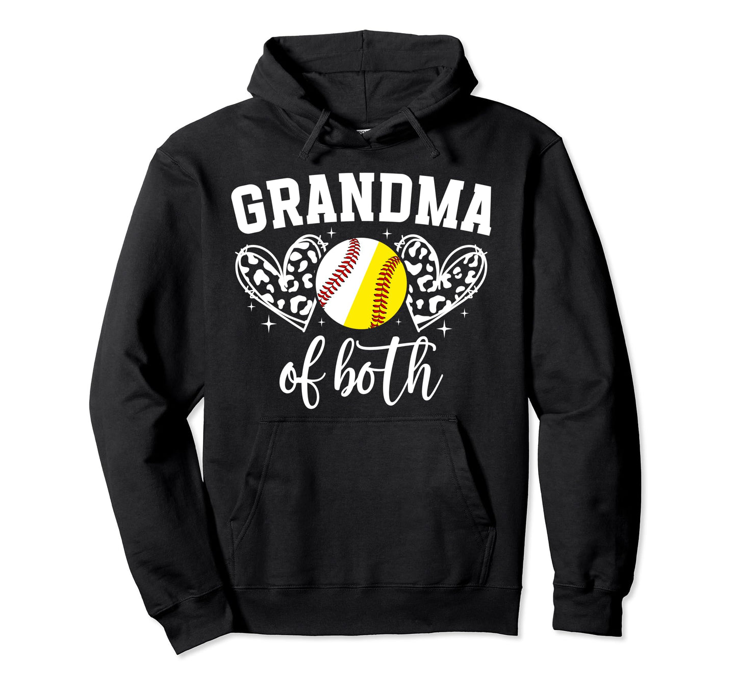 Grandma Both Baseball Softball Hoodie - Custom Art Print for Adults - T-Shirt, Sweatshirt, Hoodie
