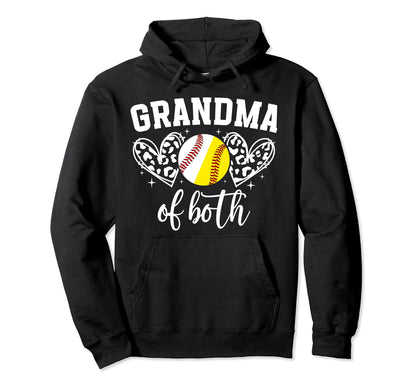 Grandma Both Baseball Softball Hoodie - Custom Art Print for Adults - T-Shirt, Sweatshirt, Hoodie