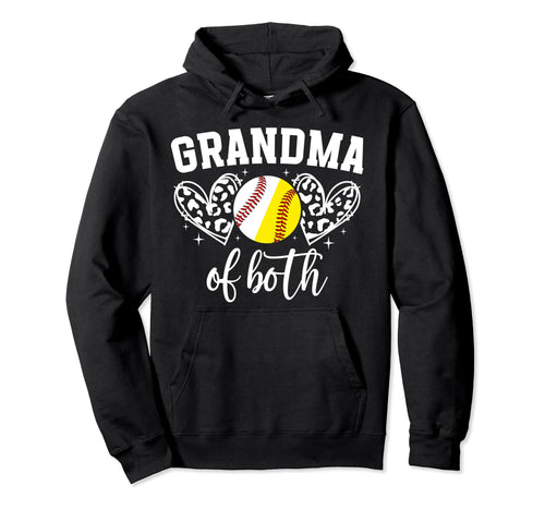 Grandma Both Baseball Softball Hoodie - Custom Art Print for Adults - T-Shirt, Sweatshirt, Hoodie
