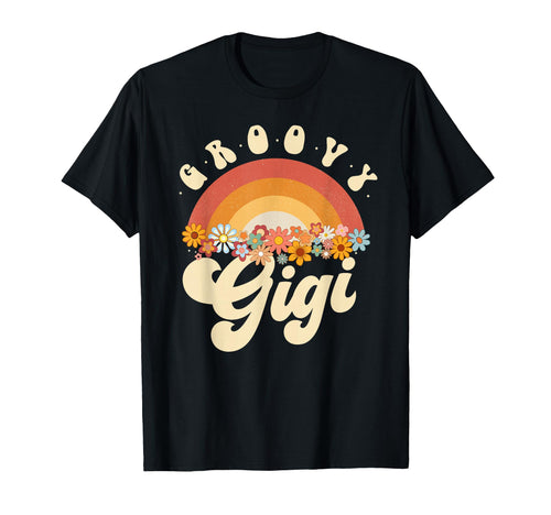 Groovy Gigi Rainbow Colorful Flowers T-Shirt - Custom Art Print Men Women - T-Shirt, Sweatshirt, Hoodie