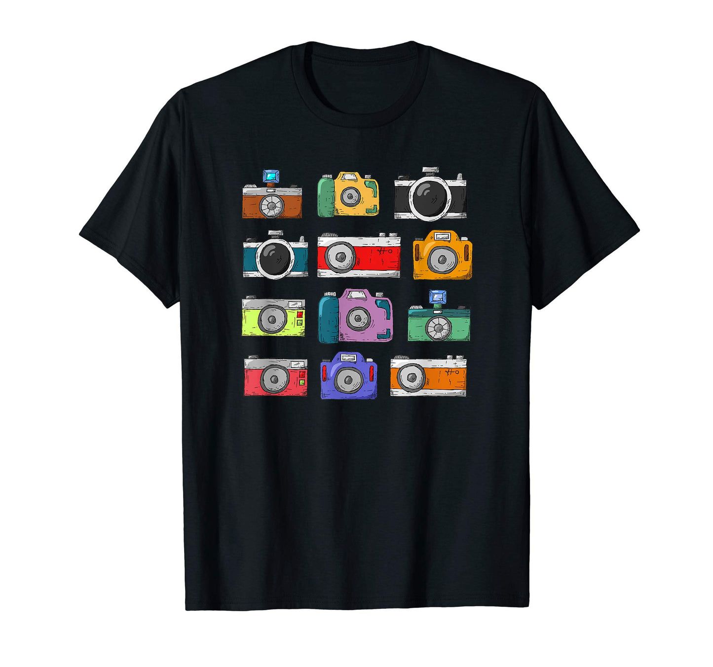 Hand Drawn Cameras T-Shirt - Graphic Print Unisex - T-Shirt, Sweatshirt, Hoodie