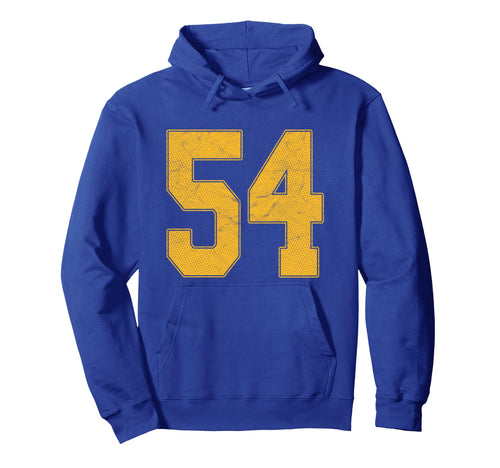 Number 54 Numbered Uniform Sports Team Hoodie - Custom Art Print Men Women - T-Shirt, Sweatshirt, Hoodie
