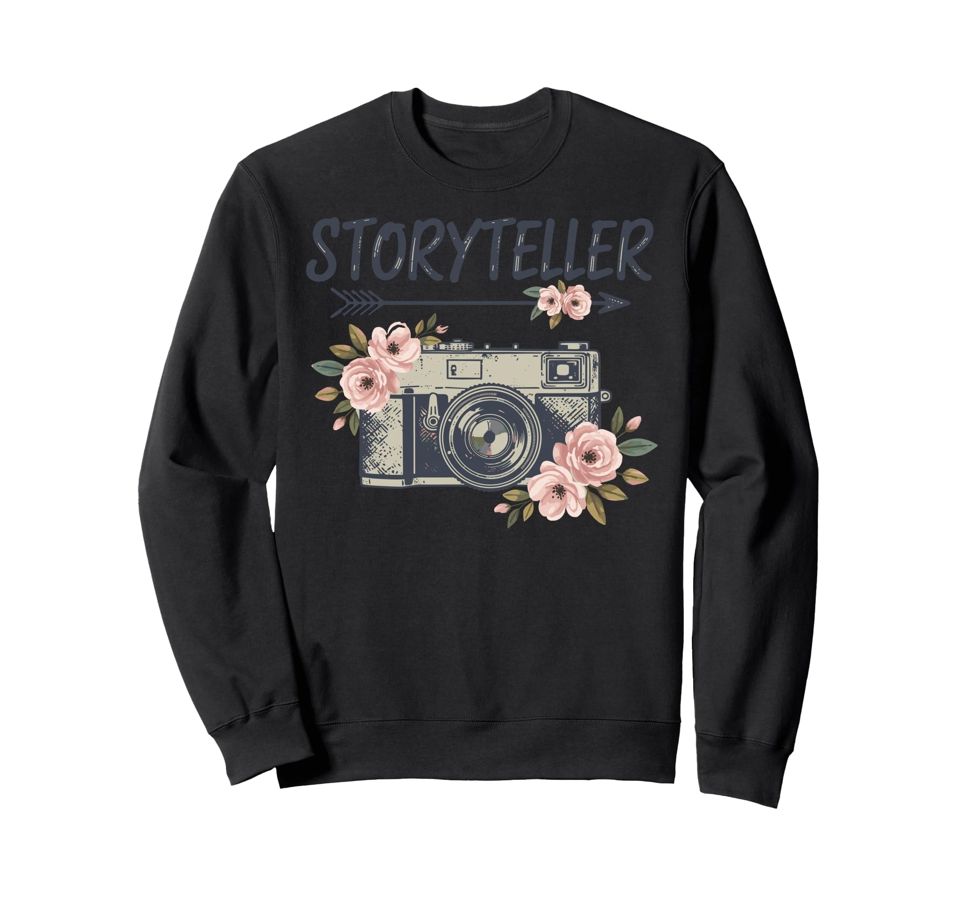 Photo Camera Flowers Sweatshirt - Casual Everyday Wear for Adults - T-Shirt, Sweatshirt, Hoodie