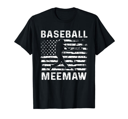 Baseball Meemaw Grandma Usa Flag 4Th T-Shirt - Streetwear Style Men Women - T-Shirt, Sweatshirt, Hoodie