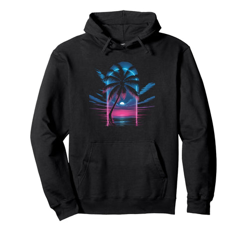 Palm Tree Synthwave Florida Vaporwave Hoodie - Aesthetic Graphic Men Women - T-Shirt, Sweatshirt, Hoodie