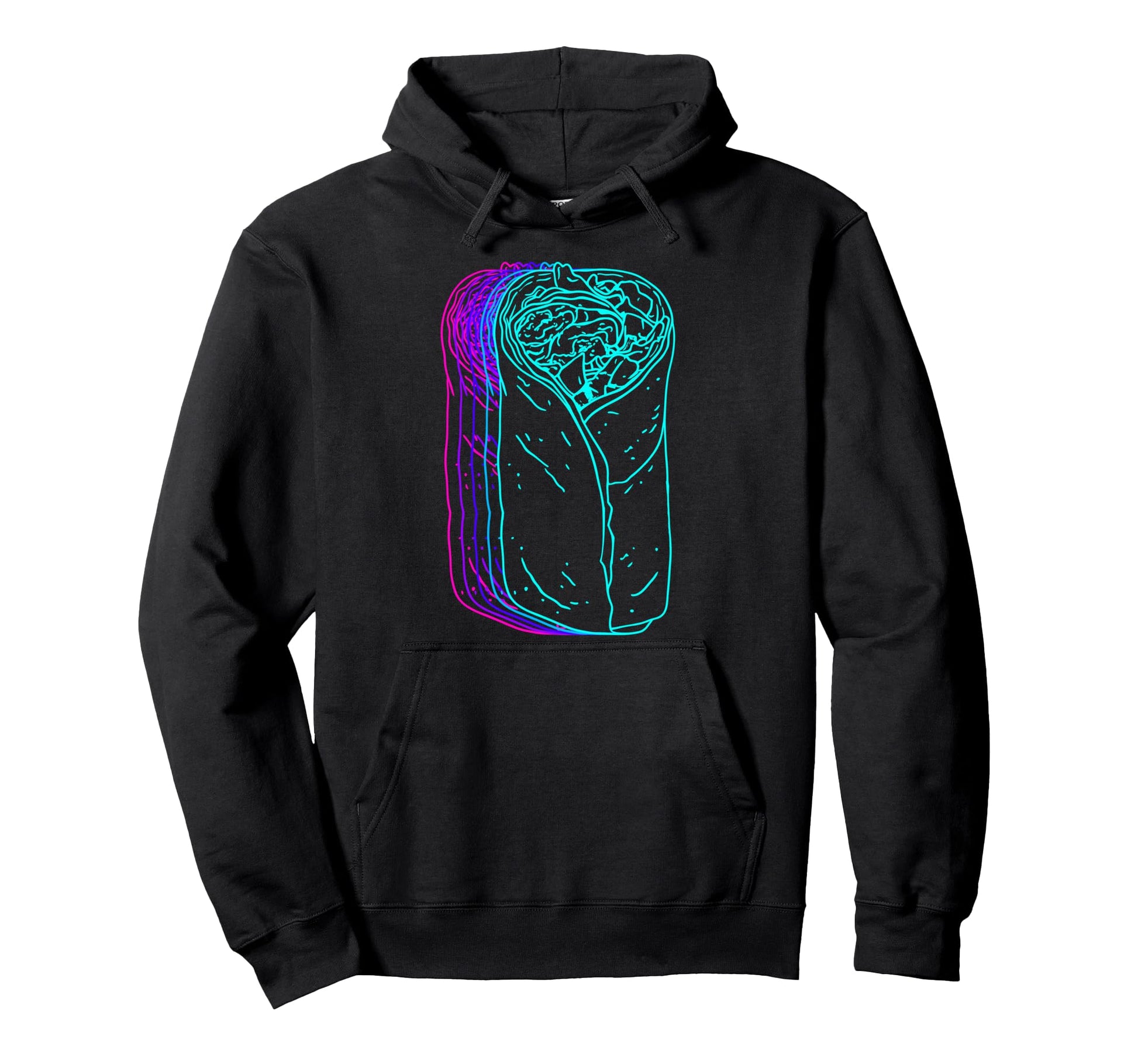 Burritos Mexican Food Vaporwave Hoodie - Fun Novelty Design Men Women - T-Shirt, Sweatshirt, Hoodie
