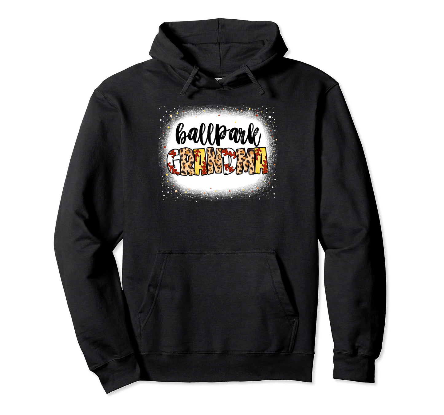 Bleached Ballpark Grandma Baseball Hoodie - Novelty Apparel Unisex - T-Shirt, Sweatshirt, Hoodie