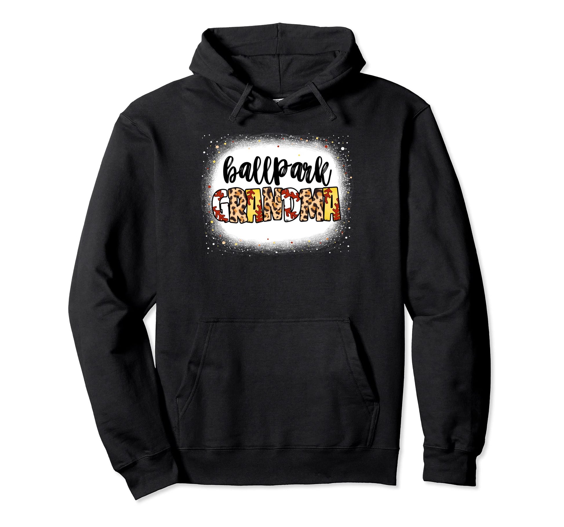 Bleached Ballpark Grandma Baseball Hoodie - Novelty Apparel Unisex - T-Shirt, Sweatshirt, Hoodie