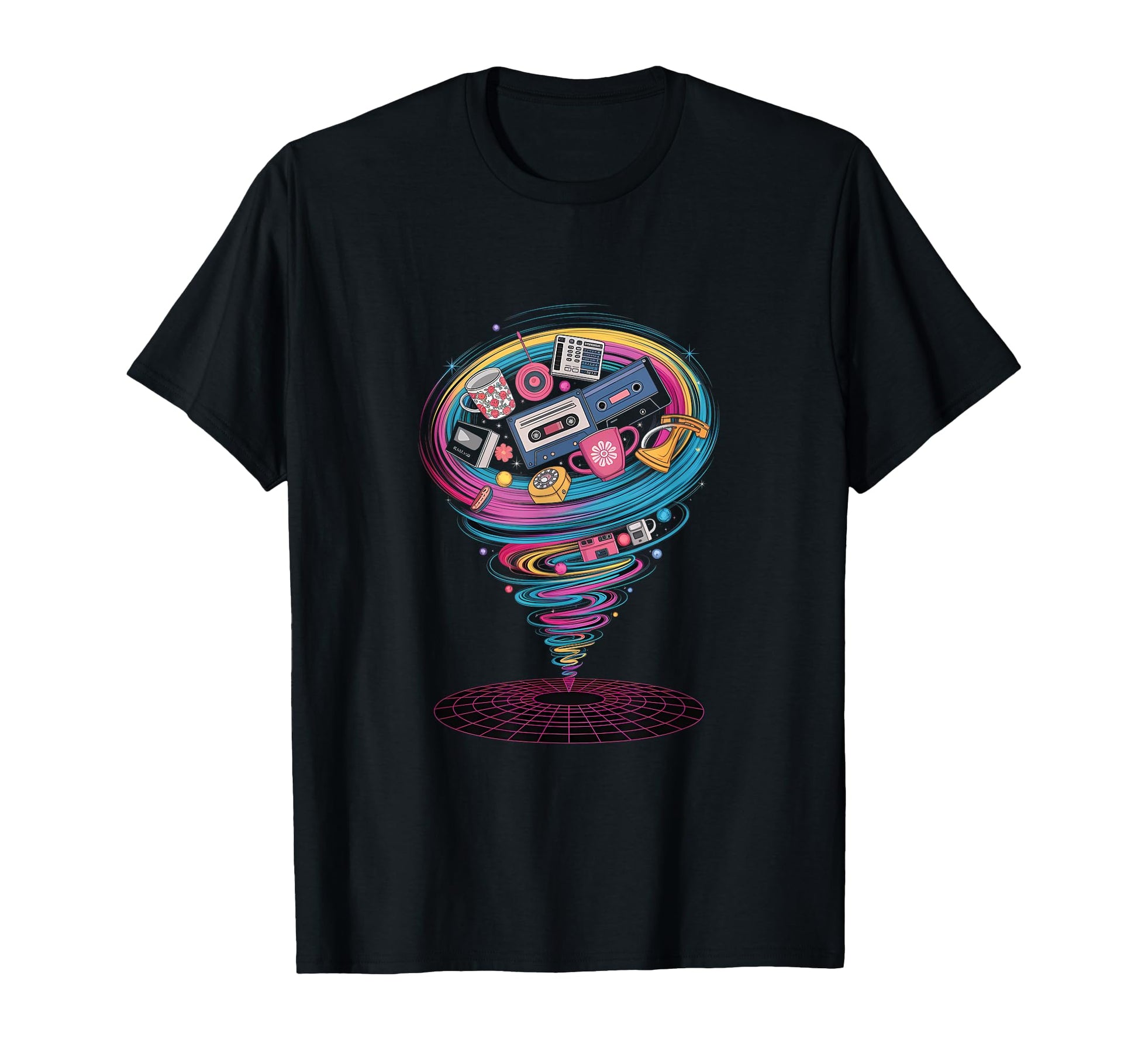 Tape Vortex Surreal 80S Vaporwave T-Shirt - Custom Art Print Men Women - T-Shirt, Sweatshirt, Hoodie
