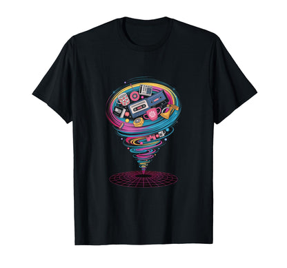 Tape Vortex Surreal 80S Vaporwave T-Shirt - Custom Art Print Men Women - T-Shirt, Sweatshirt, Hoodie
