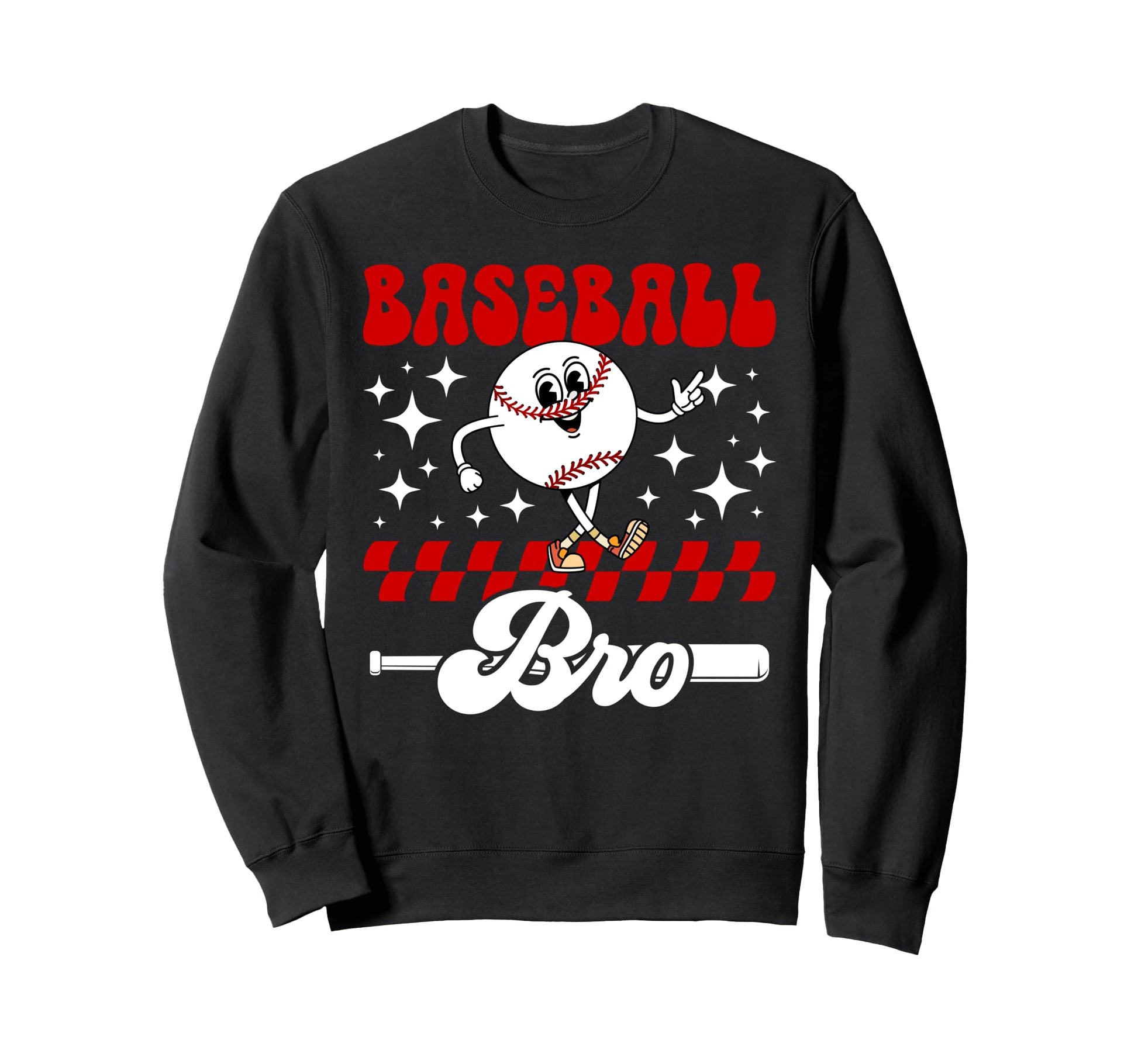 Baseball Bro Groovy Baseball Sweatshirt - Novelty Apparel for Adults - T-Shirt, Sweatshirt, Hoodie
