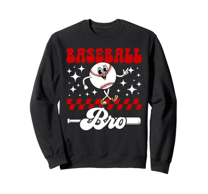 Baseball Bro Groovy Baseball Sweatshirt - Novelty Apparel for Adults - T-Shirt, Sweatshirt, Hoodie