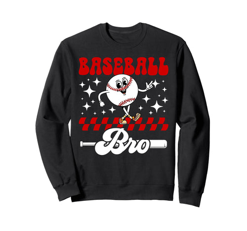 Baseball Bro Groovy Baseball Sweatshirt - Novelty Apparel for Adults - T-Shirt, Sweatshirt, Hoodie