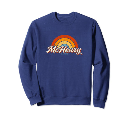 Mchenry Illinois Il Rainbow 70S Sweatshirt - Minimalist Print Unisex - T-Shirt, Sweatshirt, Hoodie
