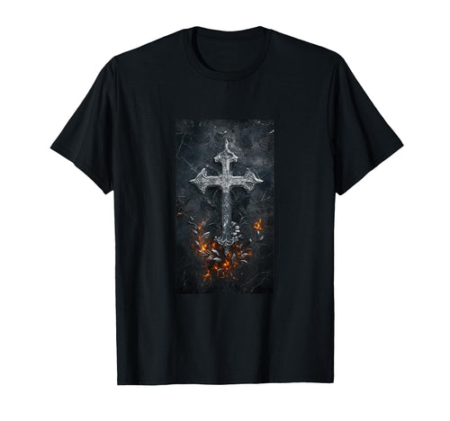 Gothic Cross Grunge Aesthetic Y2K T-Shirt - Casual Everyday Wear Unisex - T-Shirt, Sweatshirt, Hoodie