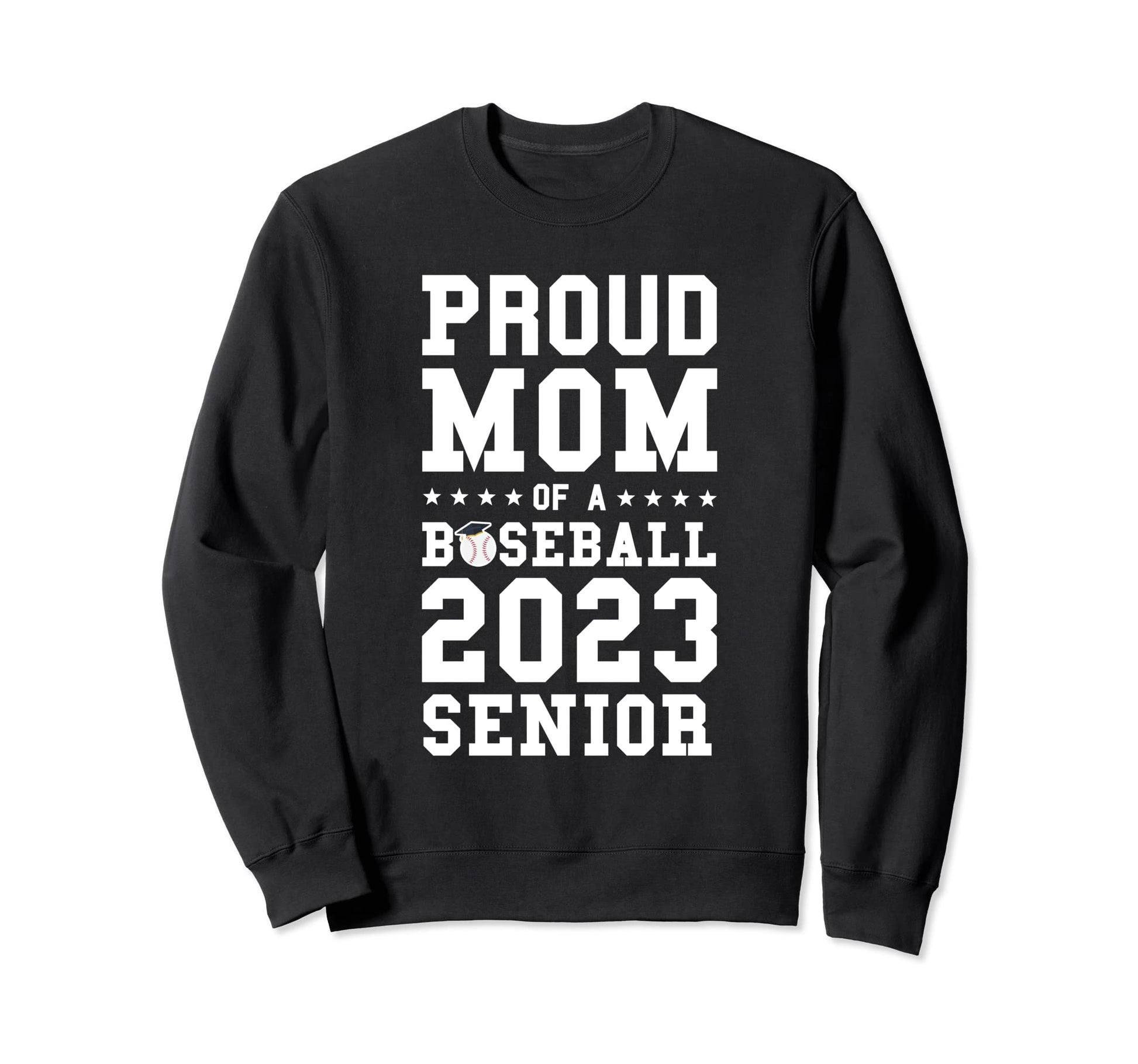 Proud Mom Baseball 2023 Senior Sweatshirt - Minimalist Print Men Women - T-Shirt, Sweatshirt, Hoodie