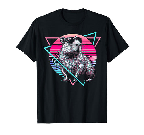 Capybara Capibara Sunglasses Vaporwave T-Shirt - Graphic Print Men Women - T-Shirt, Sweatshirt, Hoodie