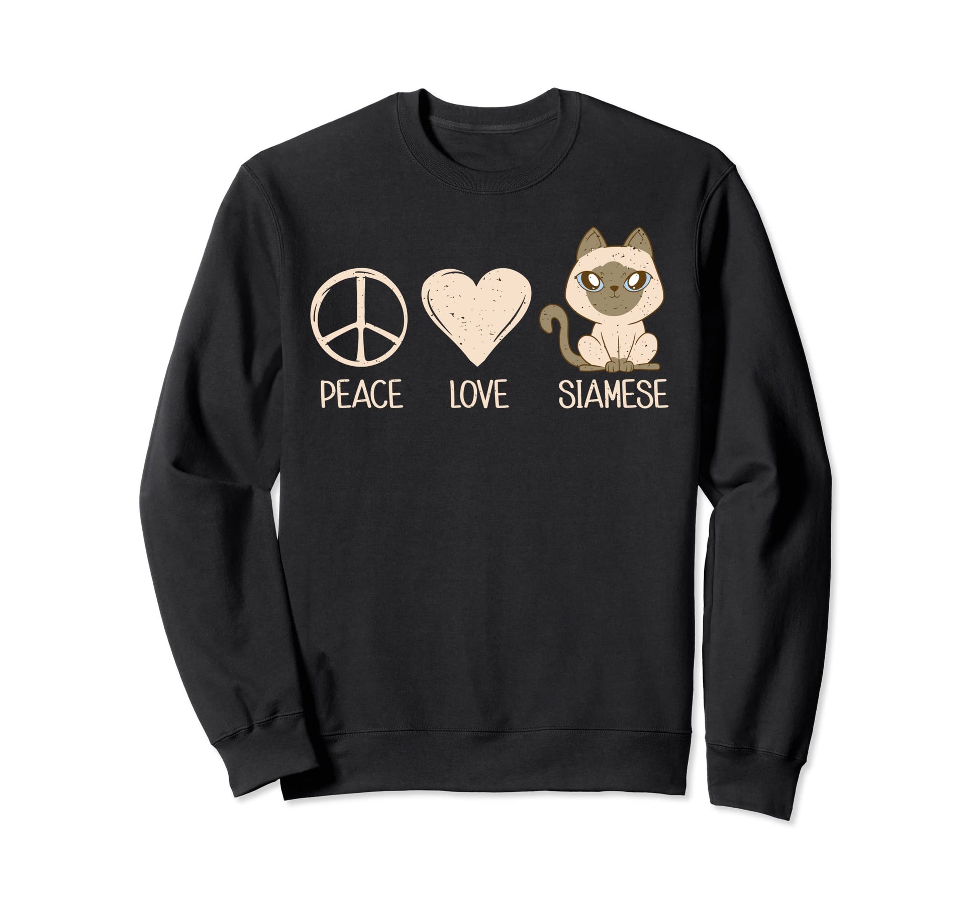 Peace Love Siamese Cat Sweatshirt - Graphic Print for Adults - T-Shirt, Sweatshirt, Hoodie