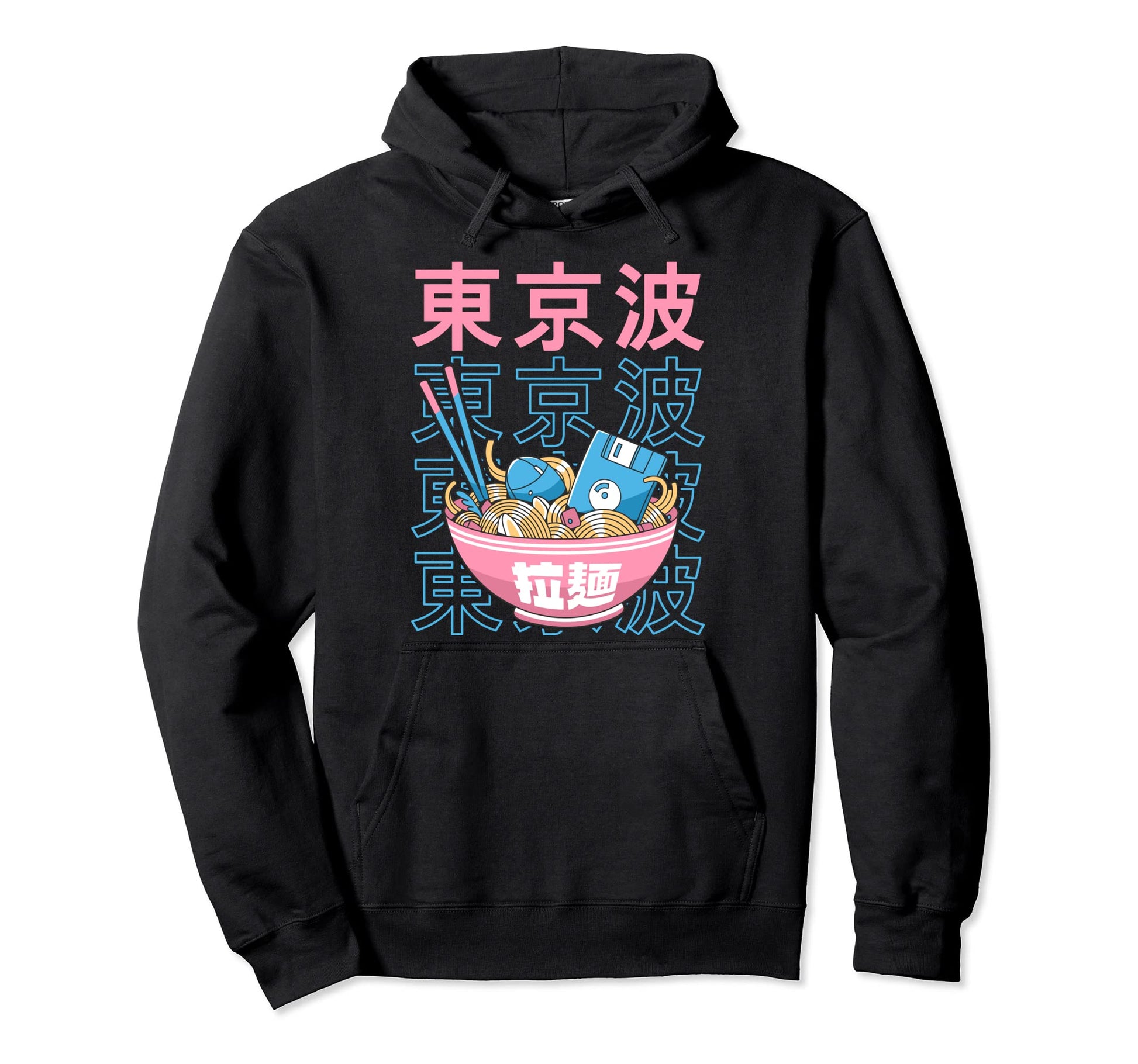 Digital Ramen Bowl Kawaii Aesthetic Hoodie - Custom Art Print Men Women - T-Shirt, Sweatshirt, Hoodie