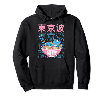 Digital Ramen Bowl Kawaii Aesthetic Hoodie - Custom Art Print Men Women - T-Shirt, Sweatshirt, Hoodie