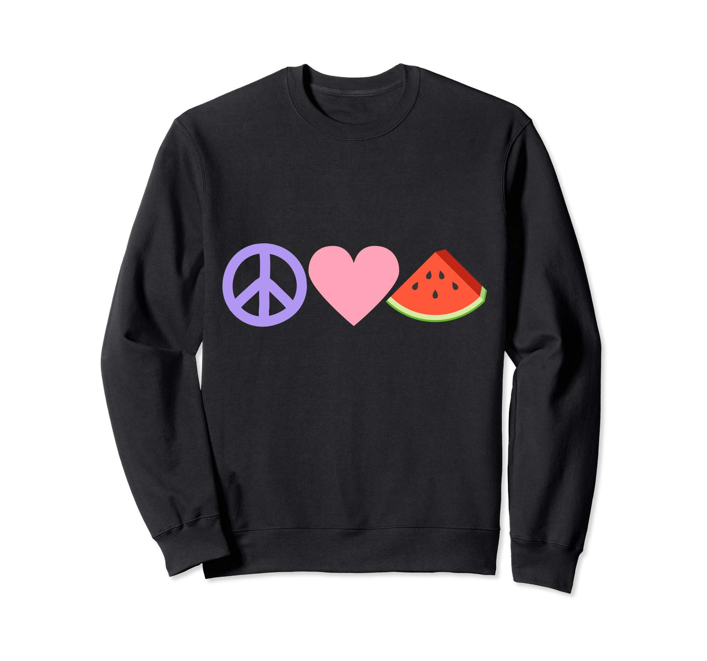 Peace Love Watermelon Sweatshirt - Novelty Apparel Unisex - T-Shirt, Sweatshirt, Hoodie