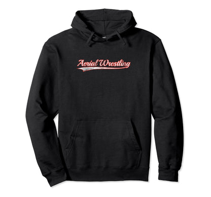 Aerial Wrestling Varsity Distressed Hoodie - Novelty Apparel for Adults - T-Shirt, Sweatshirt, Hoodie