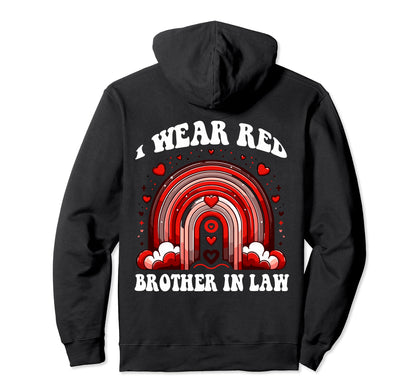 Brother Law Heart Disease Rainbow Back Hoodie - Graphic Print for Adults - T-Shirt, Sweatshirt, Hoodie