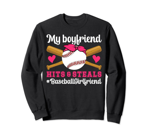 My Boyfriend Baseball Girlfriend Sweatshirt - Minimalist Print for Adults - T-Shirt, Sweatshirt, Hoodie