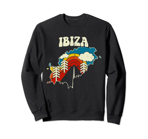 Ibiza Spanish Island Rainbow 70S Map Sweatshirt - Graphic Print Unisex - T-Shirt, Sweatshirt, Hoodie