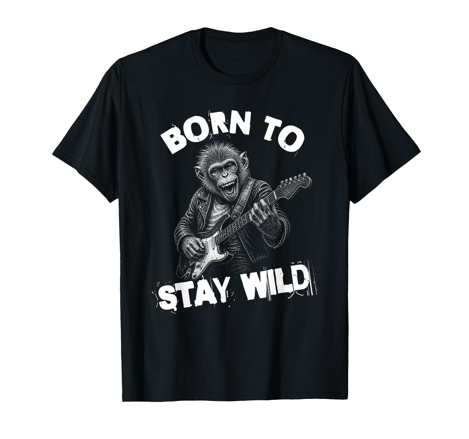 Born To Play Loud Monkey Guitar Funny T-Shirt - Novelty Apparel Unisex - T-Shirt, Sweatshirt, Hoodie