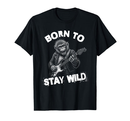 Born To Play Loud Monkey Guitar Funny T-Shirt - Novelty Apparel Unisex - T-Shirt, Sweatshirt, Hoodie