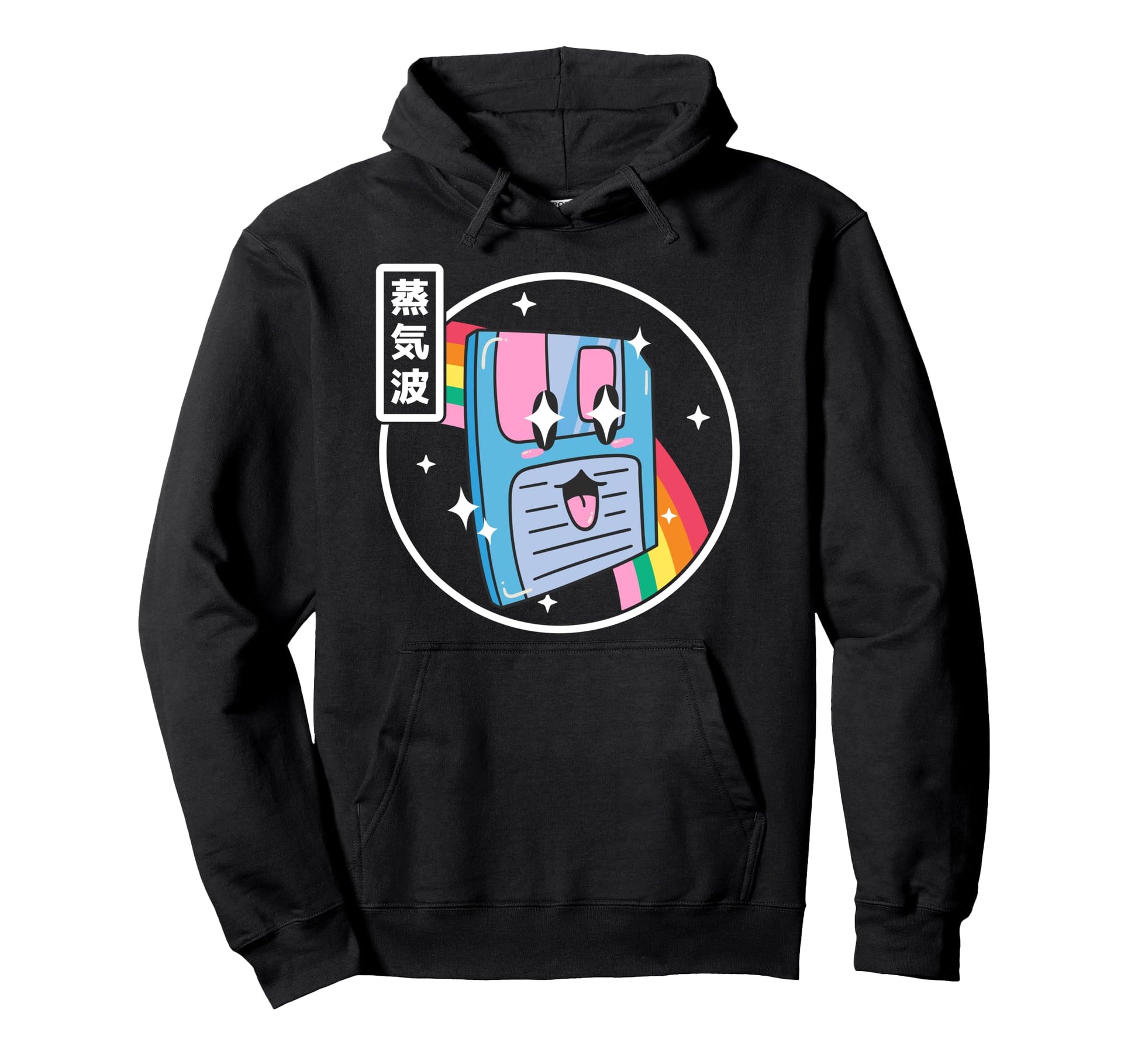 Floppy Disk Kawaii Rainbow Anime Hoodie - Minimalist Print for Adults - T-Shirt, Sweatshirt, Hoodie