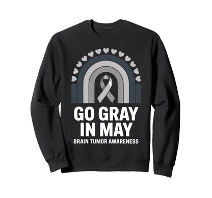 Go Gray May Brain Tumor Awareness Sweatshirt - Custom Art Print for Adults - T-Shirt, Sweatshirt, Hoodie