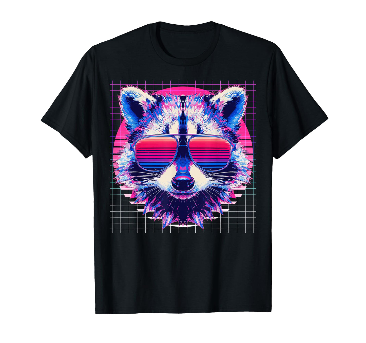 Raccoon Sunglasses Opossum Vaporwave T-Shirt - Custom Art Print Unisex - T-Shirt, Sweatshirt, Hoodie
