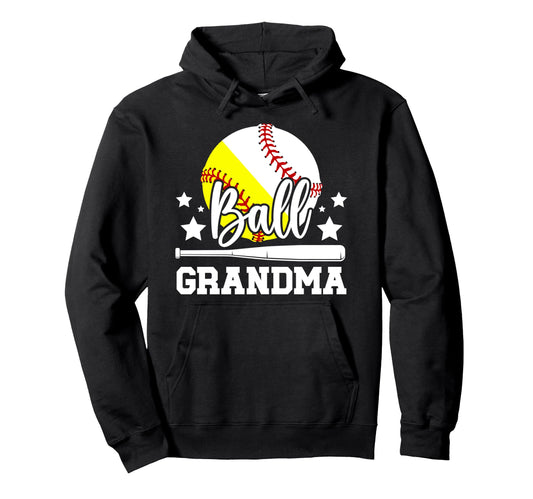 Ball Grandma Proud Baseball Softball Hoodie - Aesthetic Graphic for Adults - T-Shirt, Sweatshirt, Hoodie