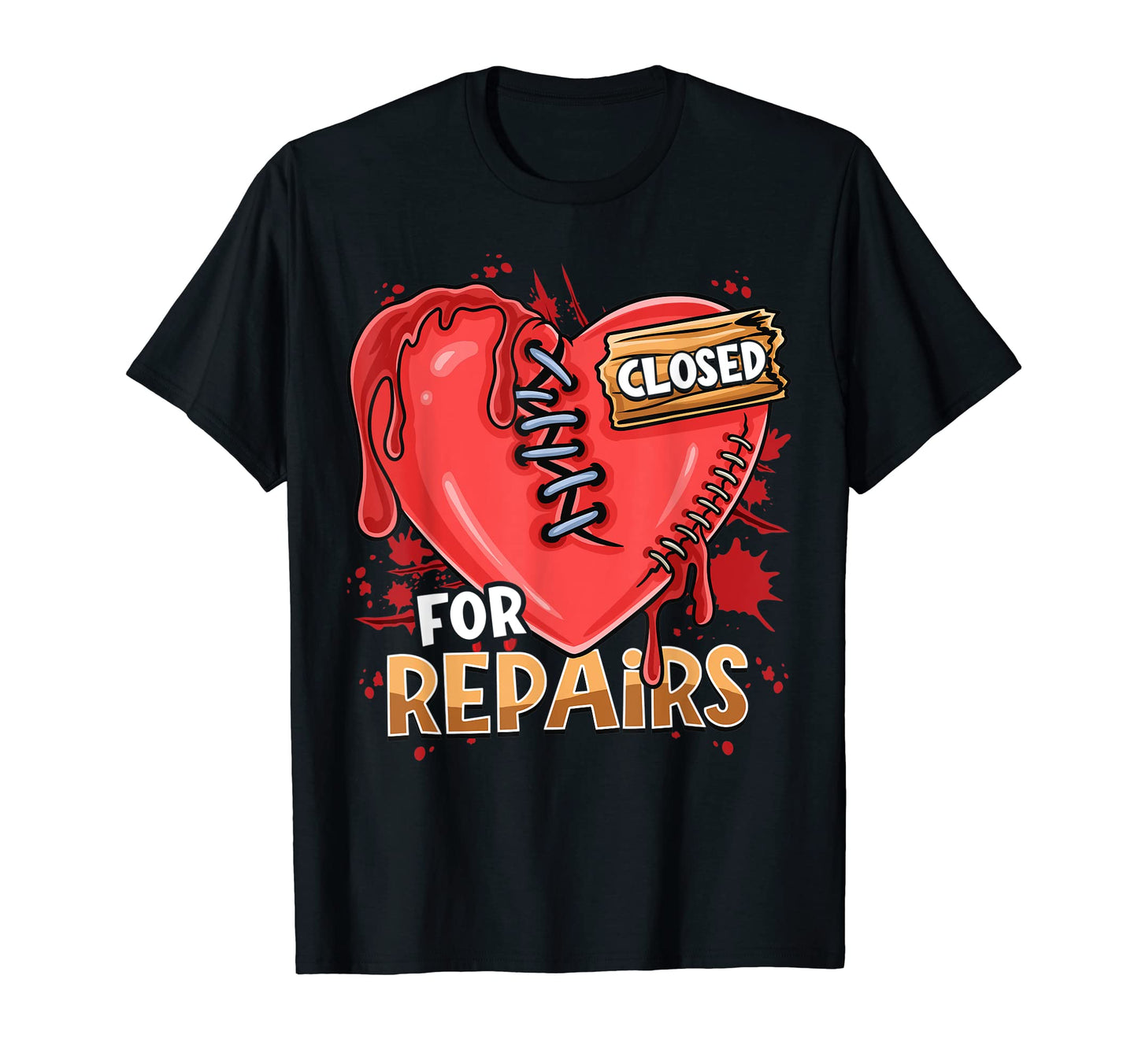 Sad Heartbreak Grunge Broken Heart T-Shirt - Fun Novelty Design for Adults - T-Shirt, Sweatshirt, Hoodie