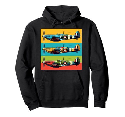Ww2 Spitfire Raf Warplane Rainbow Hoodie - Streetwear Style for Adults - T-Shirt, Sweatshirt, Hoodie