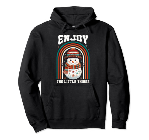 Hippie Snowman Boho Rainbow Groovy Hoodie - Casual Everyday Wear Men Women - T-Shirt, Sweatshirt, Hoodie
