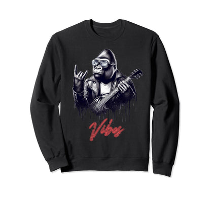 Rock Good Vibes Gorilla Sweatshirt - Graphic Print Men Women - T-Shirt, Sweatshirt, Hoodie