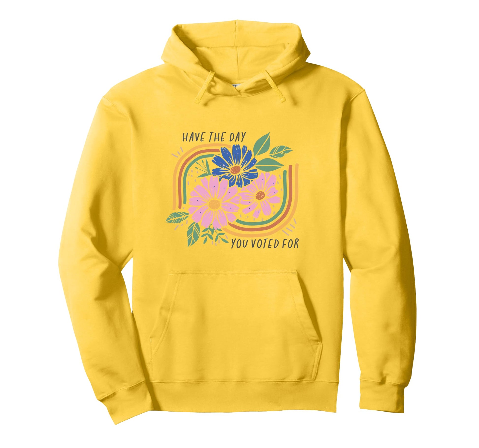 Have Day You Voted Boho Floral Rainbow Hoodie - Streetwear Style Men Women - T-Shirt, Sweatshirt, Hoodie