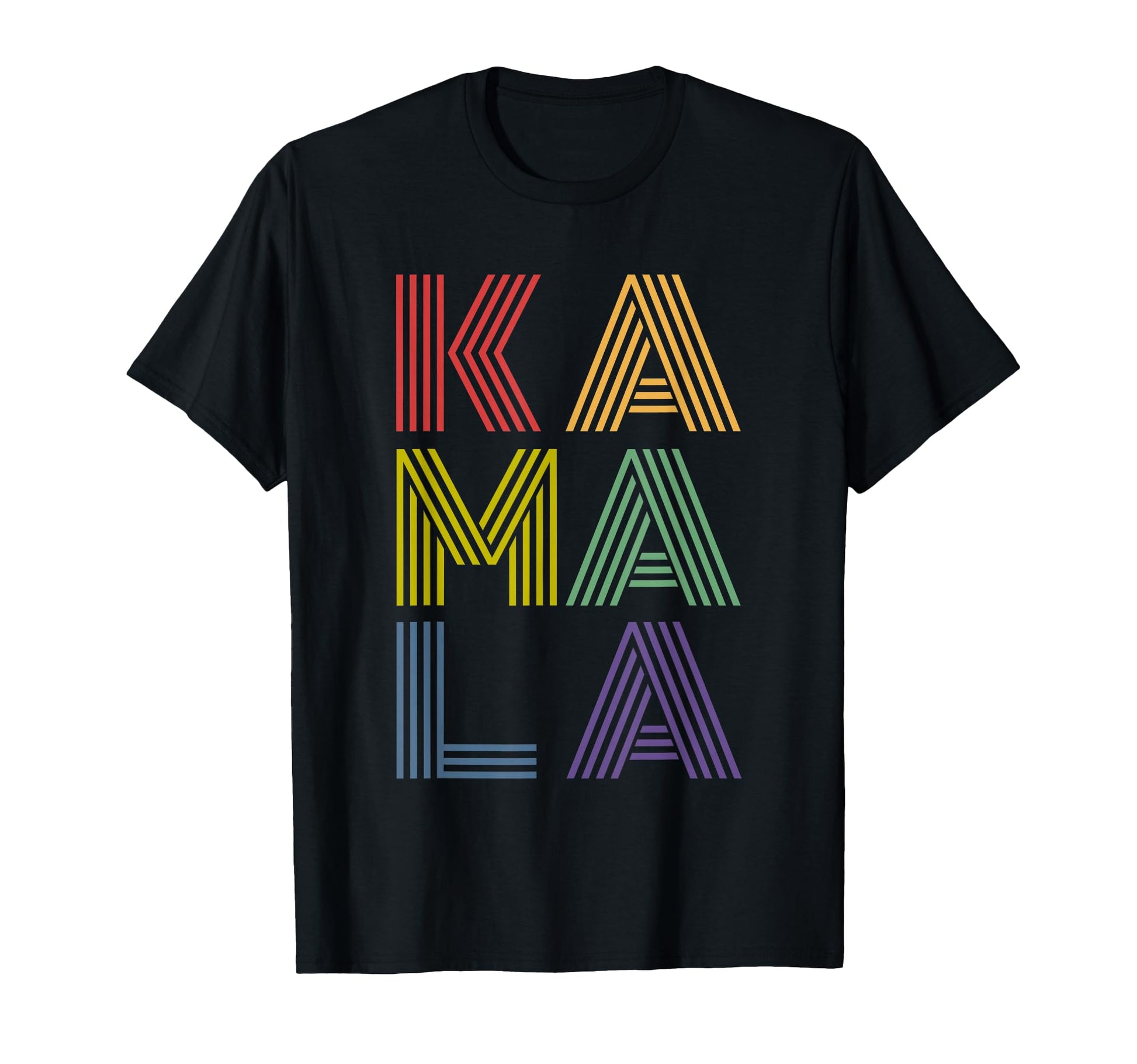 Kamala Rainbow Stacked Text T-Shirt - Fun Novelty Design Unisex - T-Shirt, Sweatshirt, Hoodie