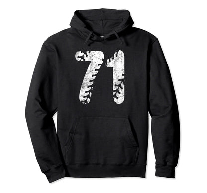 Baseball Softball Mom 71 Number 71 Hoodie - Graphic Print Unisex - T-Shirt, Sweatshirt, Hoodie