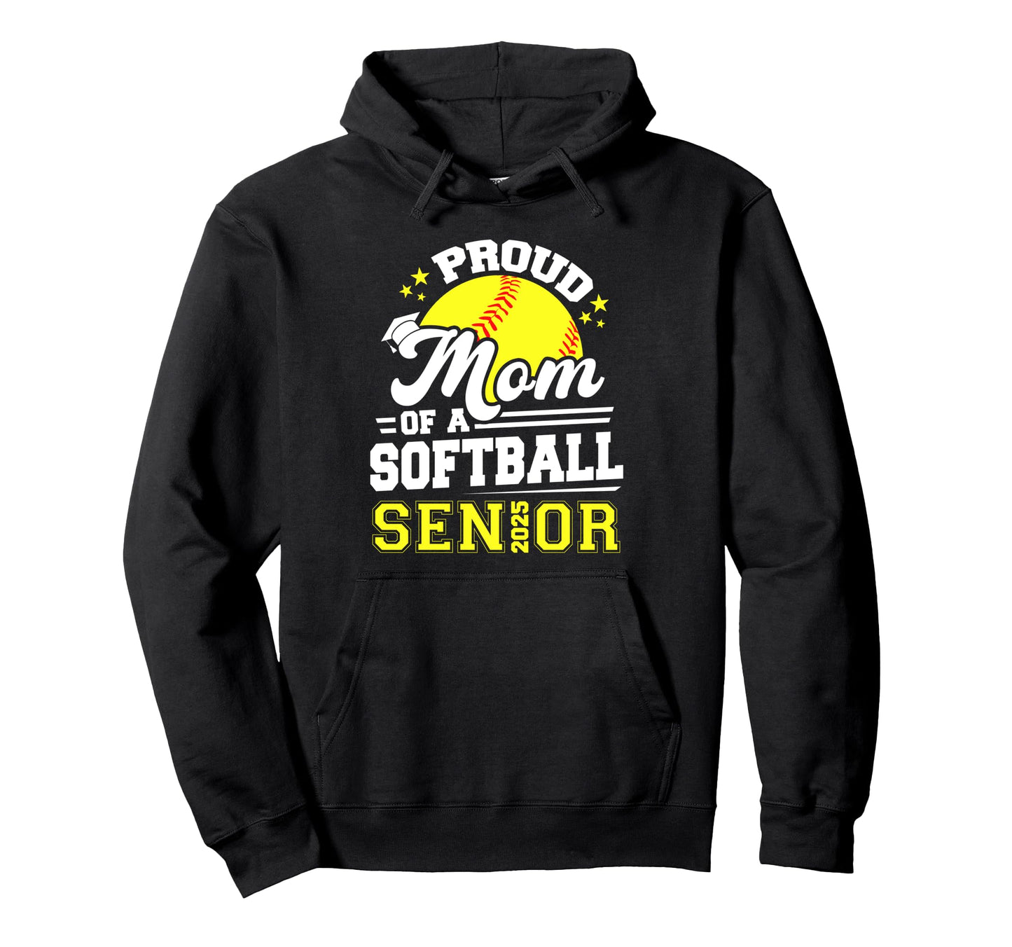 Proud Mom 2025 Senior Softball Graduation Hoodie - Custom Art Print Unisex - T-Shirt, Sweatshirt, Hoodie