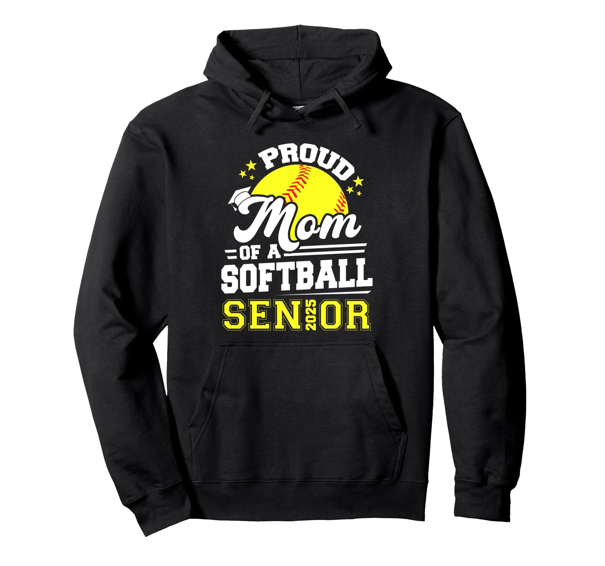 Proud Mom 2025 Senior Softball Graduation Hoodie - Custom Art Print Unisex - T-Shirt, Sweatshirt, Hoodie