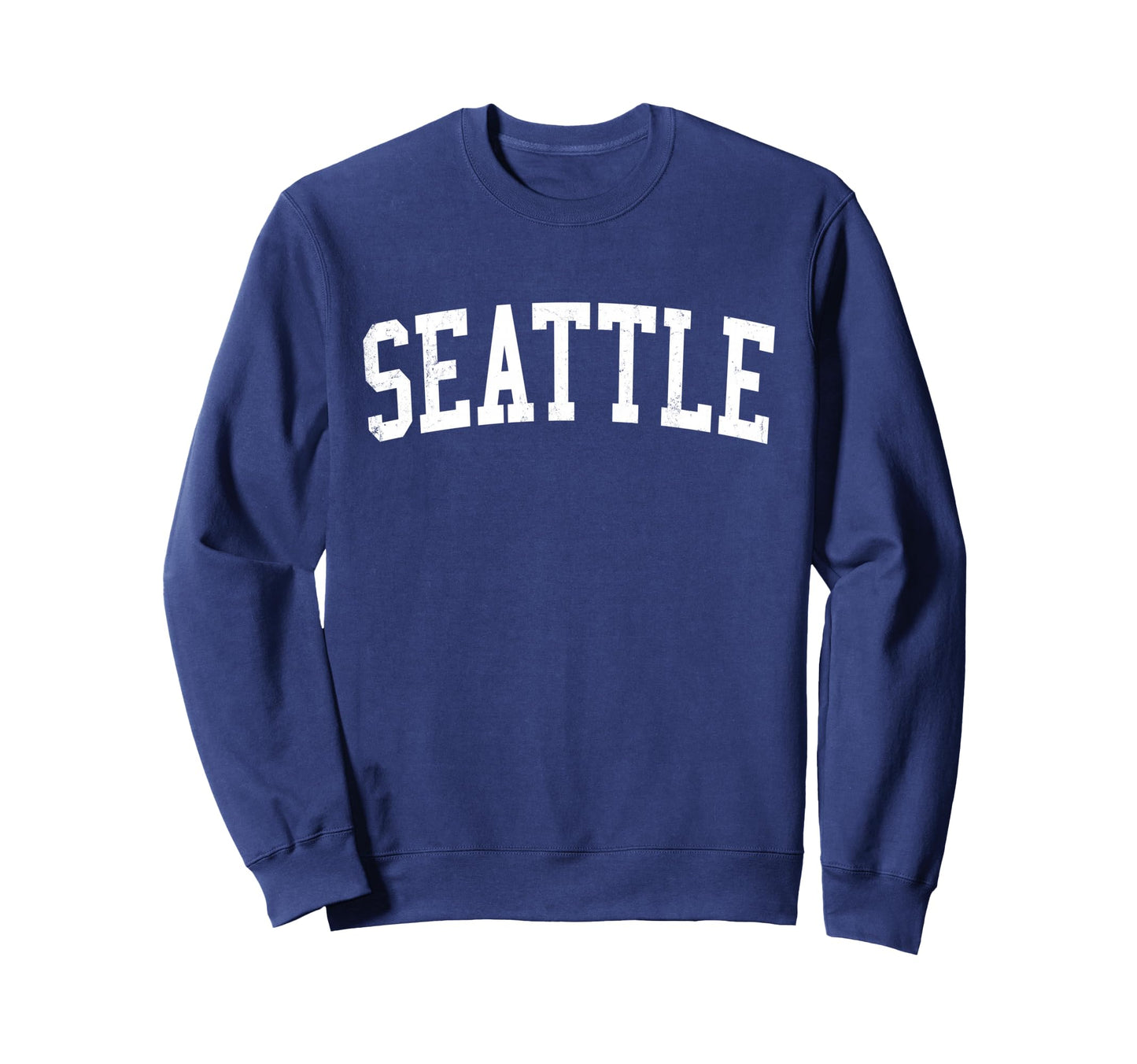 Seattle Wa Distressed White Varsity Sweatshirt - Graphic Print for Adults - T-Shirt, Sweatshirt, Hoodie