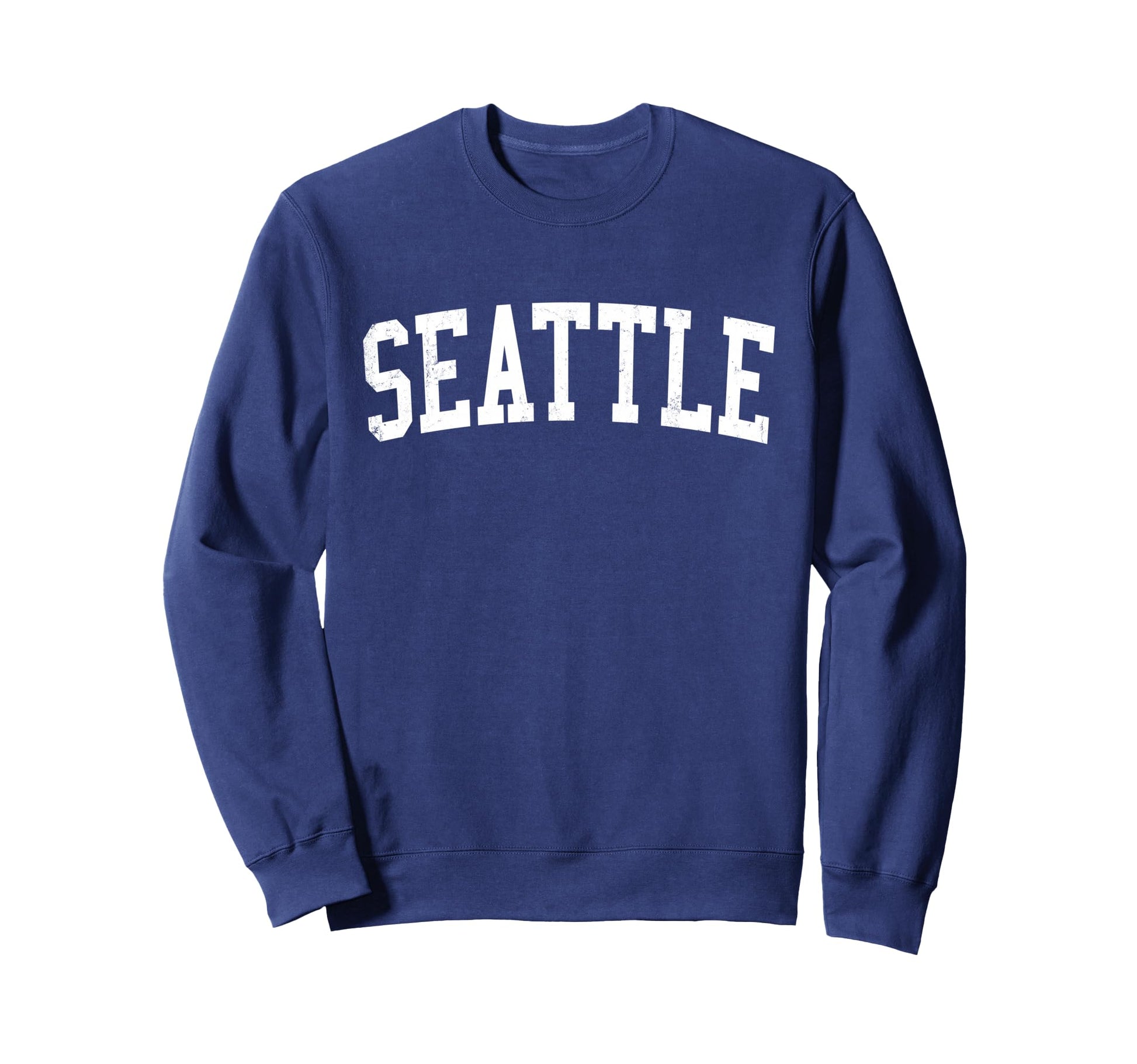 Seattle Wa Distressed White Varsity Sweatshirt - Graphic Print for Adults - T-Shirt, Sweatshirt, Hoodie